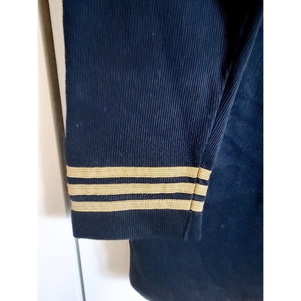 Vintage Lauren Ralph Lauren M Admiral Sweater Navy Blue Cotton Nautical Crest - Picture 7 of 10